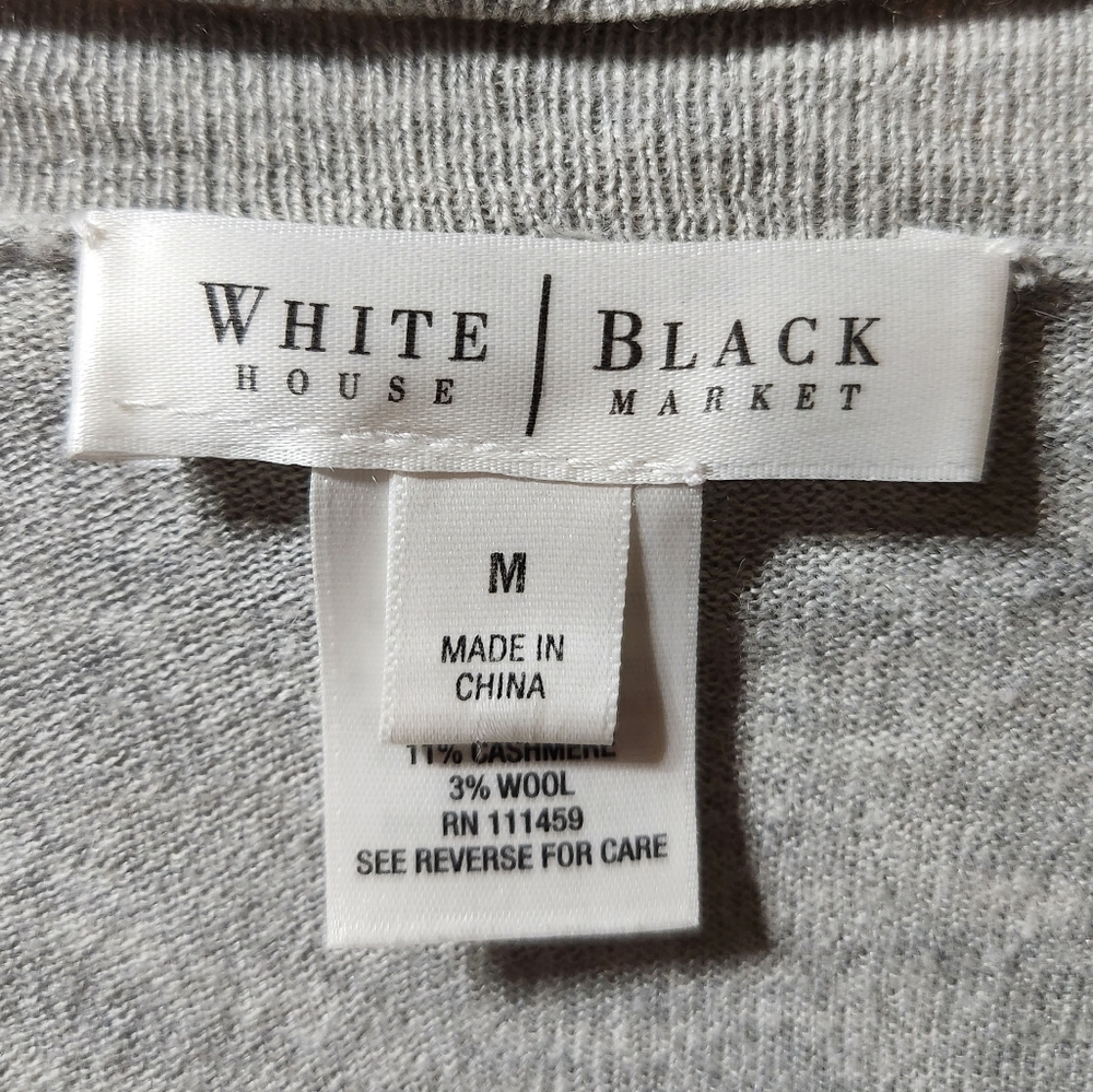 White House Black Market Knit Low Cut  Cocktail Blouse Top - Picture 3 of 5
